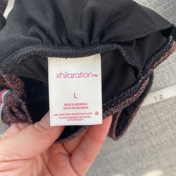 Xhilaration Swimsuit Rose Gold Sparkle Bikini Top - Picture 4 of 5